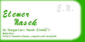 elemer masek business card